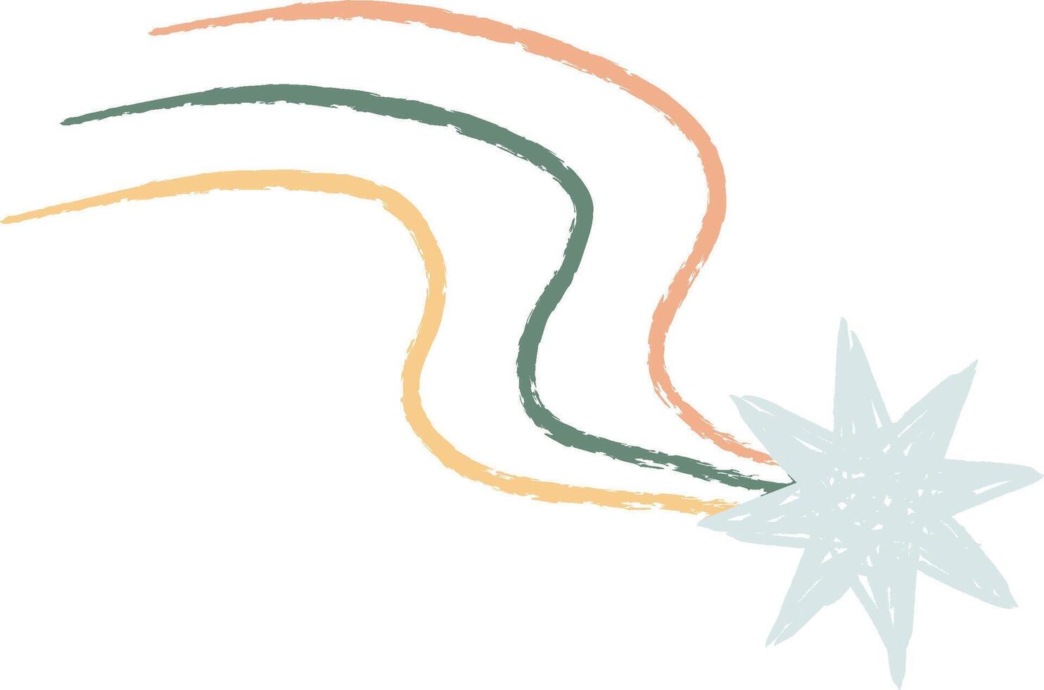 Crayon Element Shooting Star vector