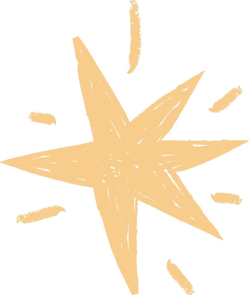 Simple Crayon Star Sketch vector