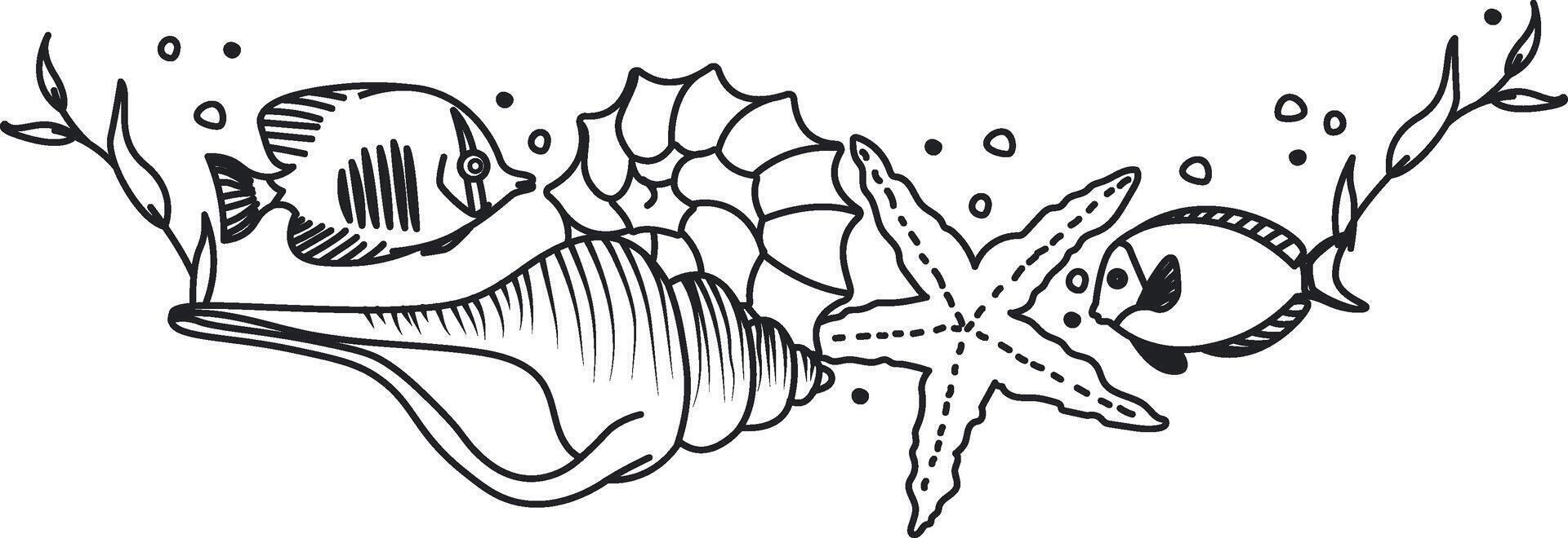 Underwater Sea Life Scene vector