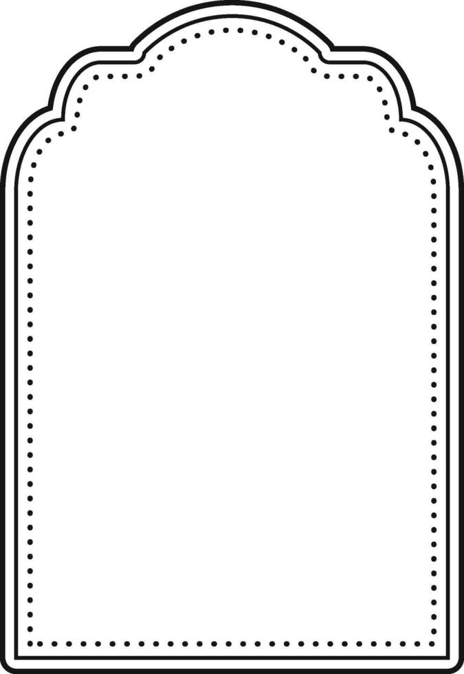Ornate Arch Frame with Dotted Border vector