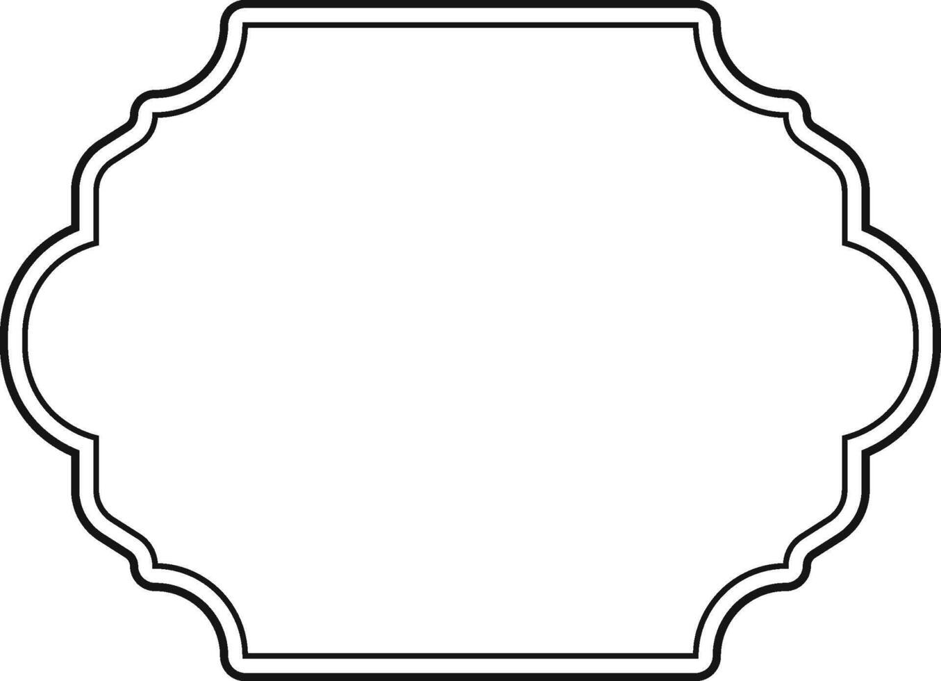 Retro Ornate Frame Outline Symbol vector
