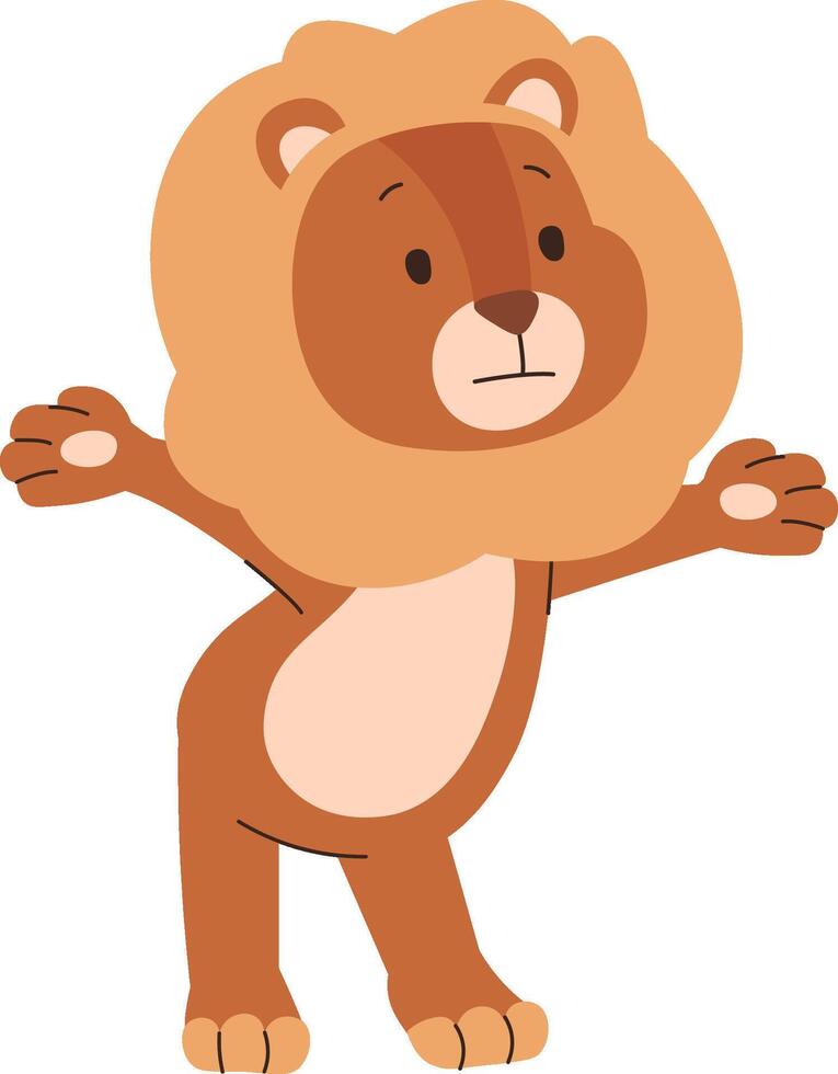 Cute Lion with Open Arms vector