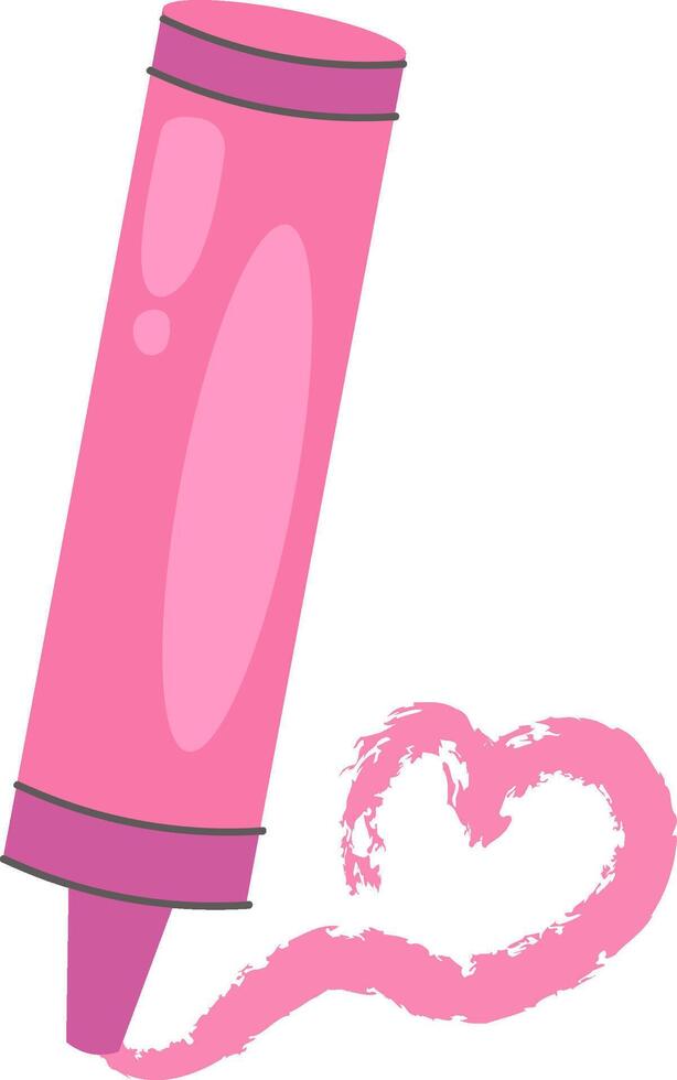 Crayon Drawing a Heart Shape vector
