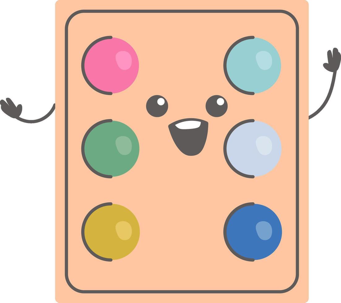 Cute Smiling Art Paint Palette vector