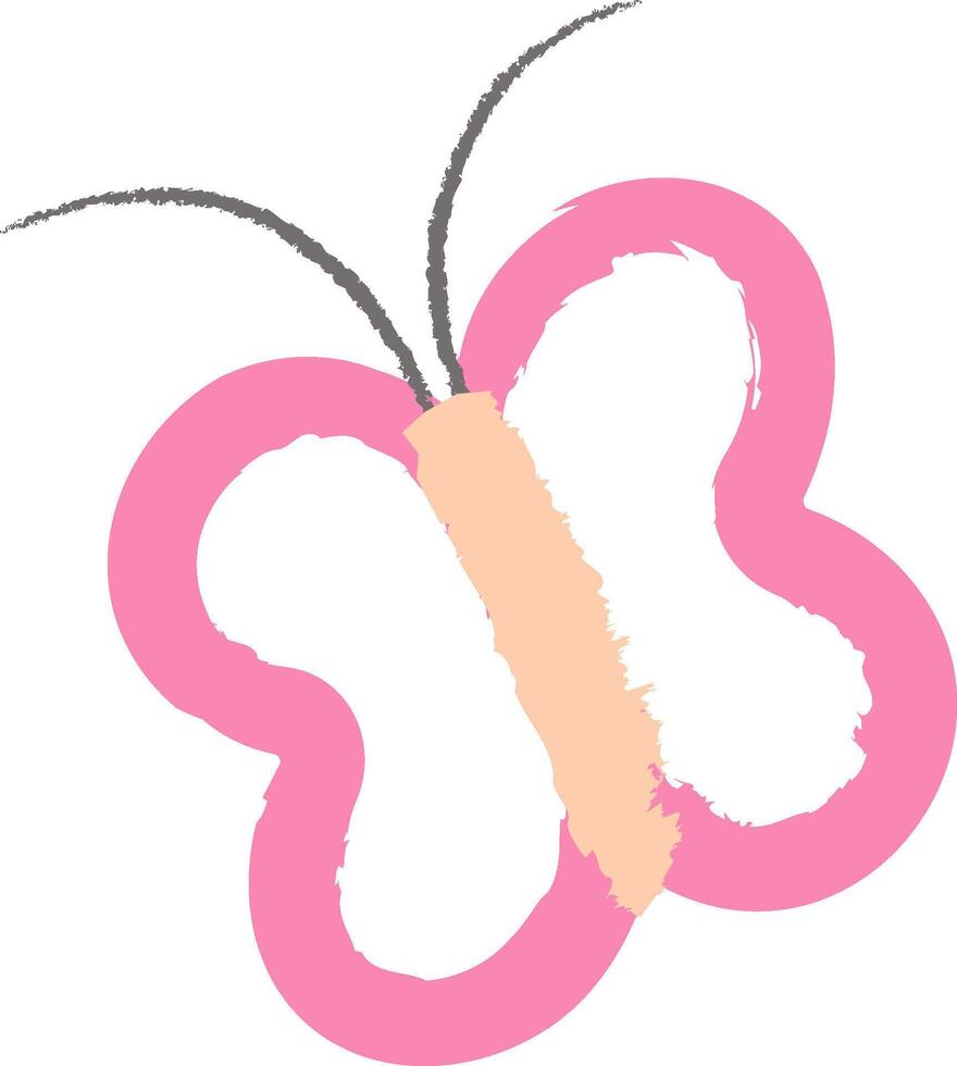 Simple Butterfly with Bold Outline vector