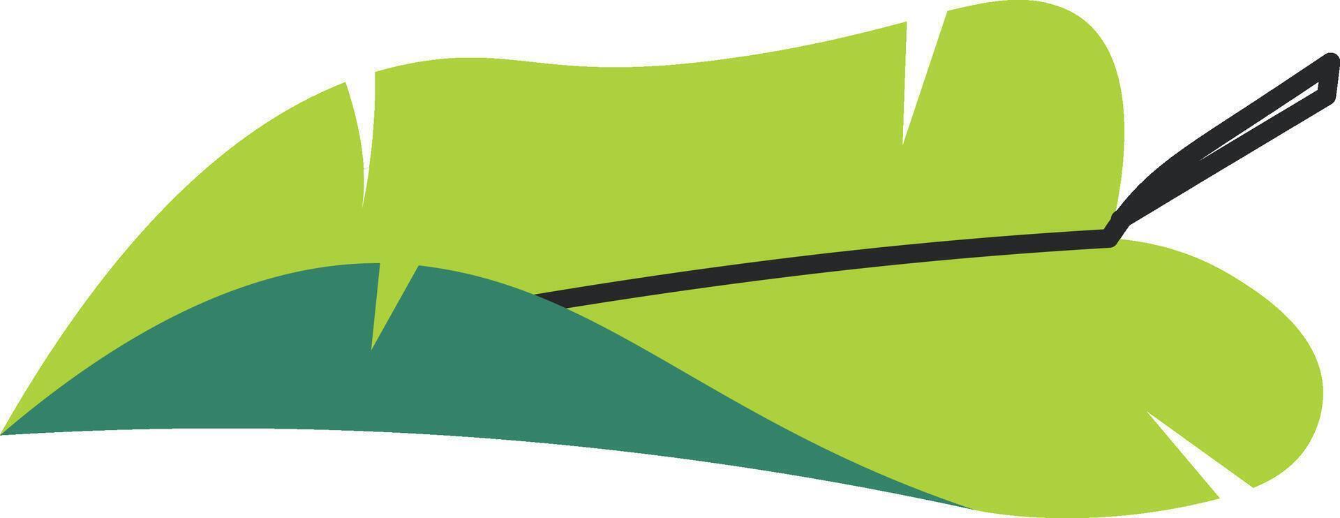 Abstract Leaf with Simple Lines vector