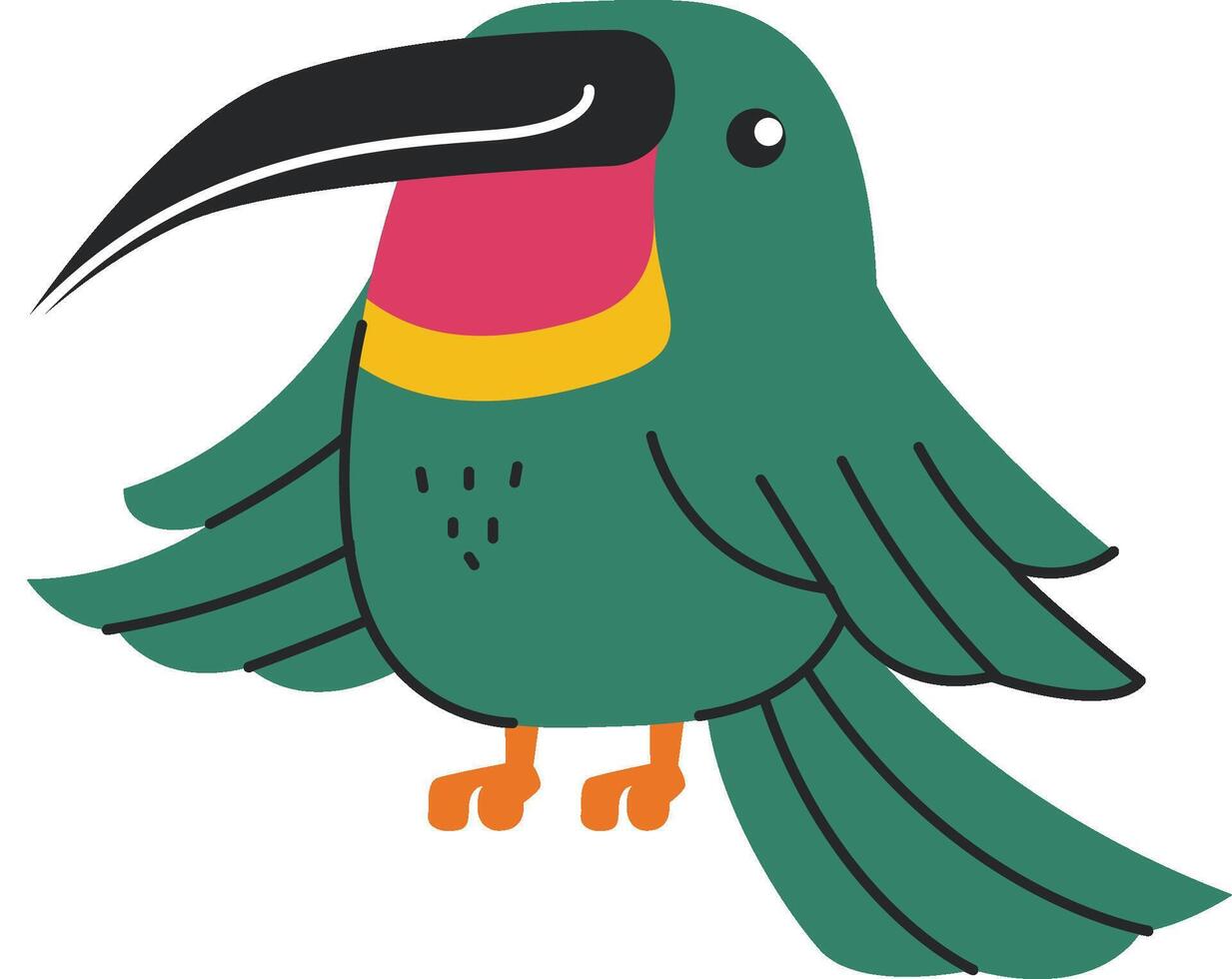 Cartoon Bird with Large Beak vector