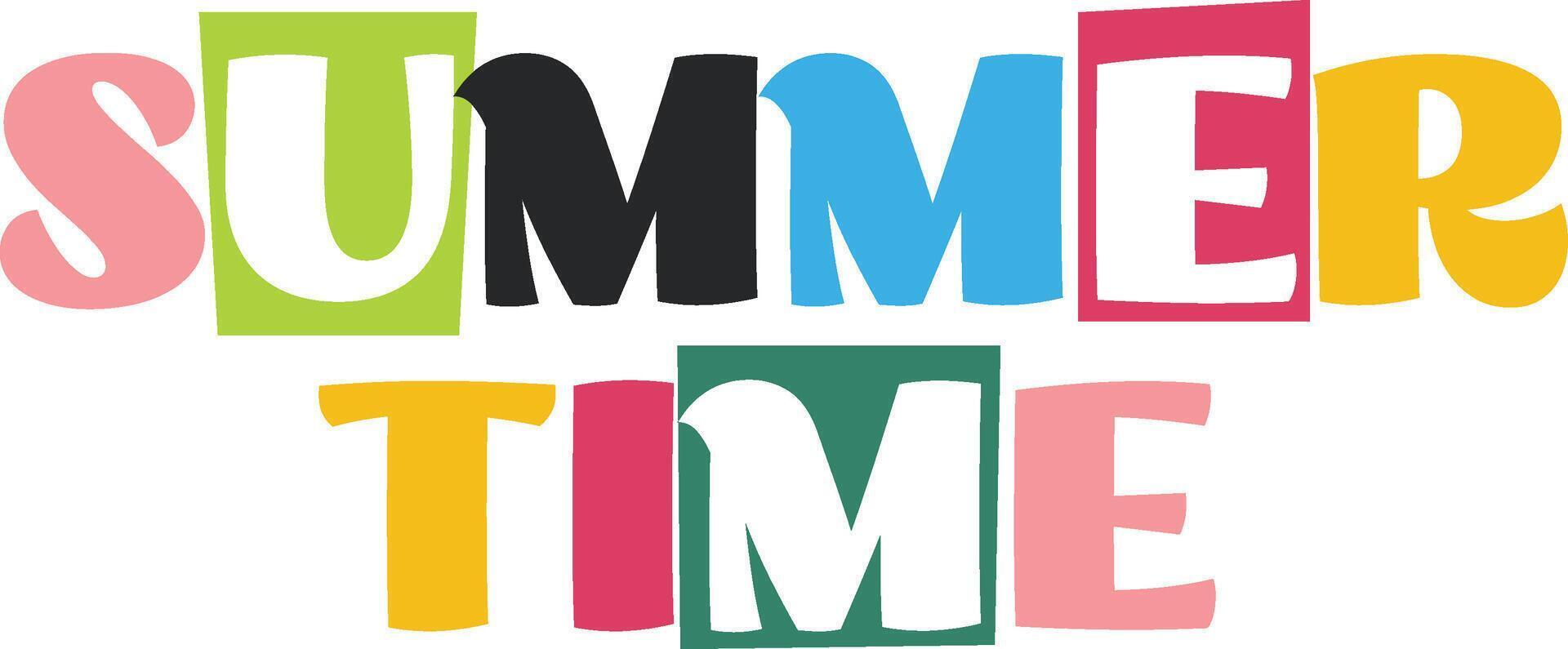 Playful Summer Time Typography vector