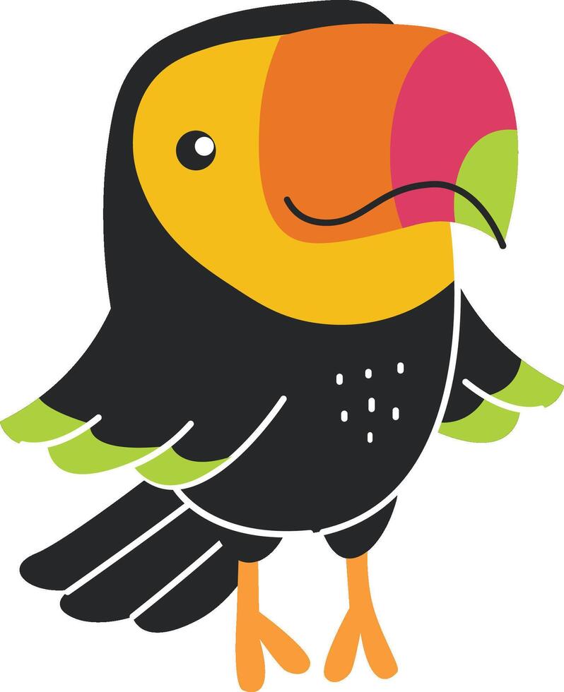 Cheerful Toucan with Large Beak vector