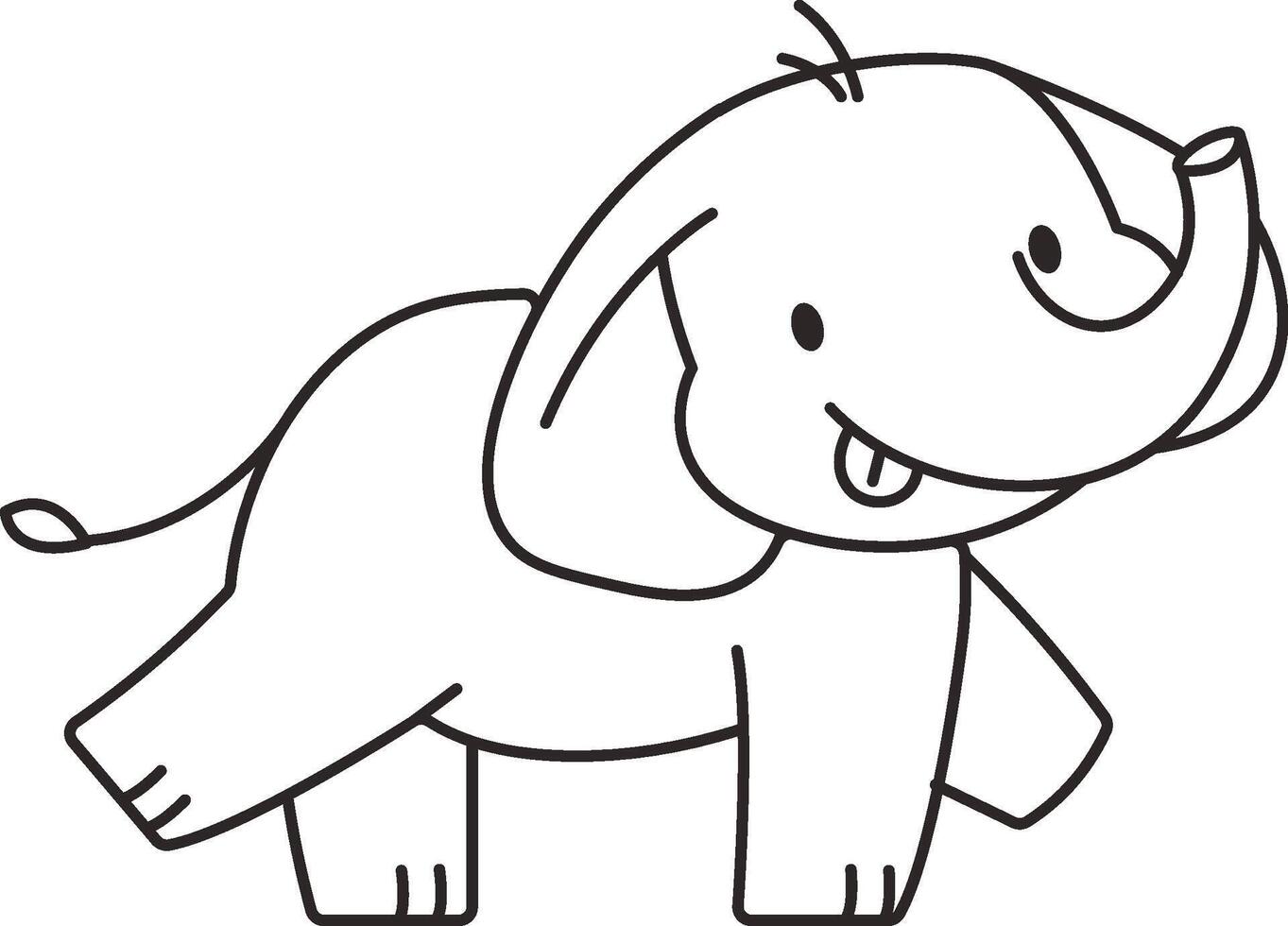 Playful Elephant Line Design vector