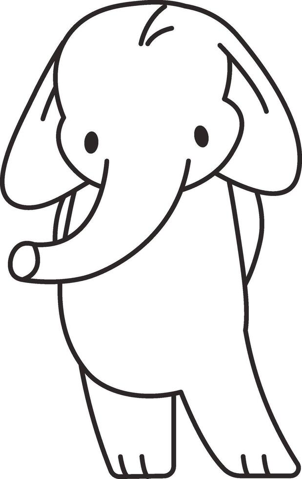 Adorable Elephant Line Drawing Style vector