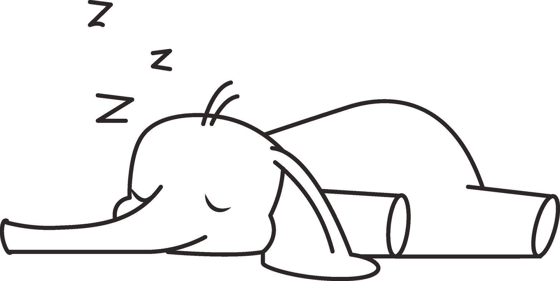 Sleeping Elephant with Z's vector