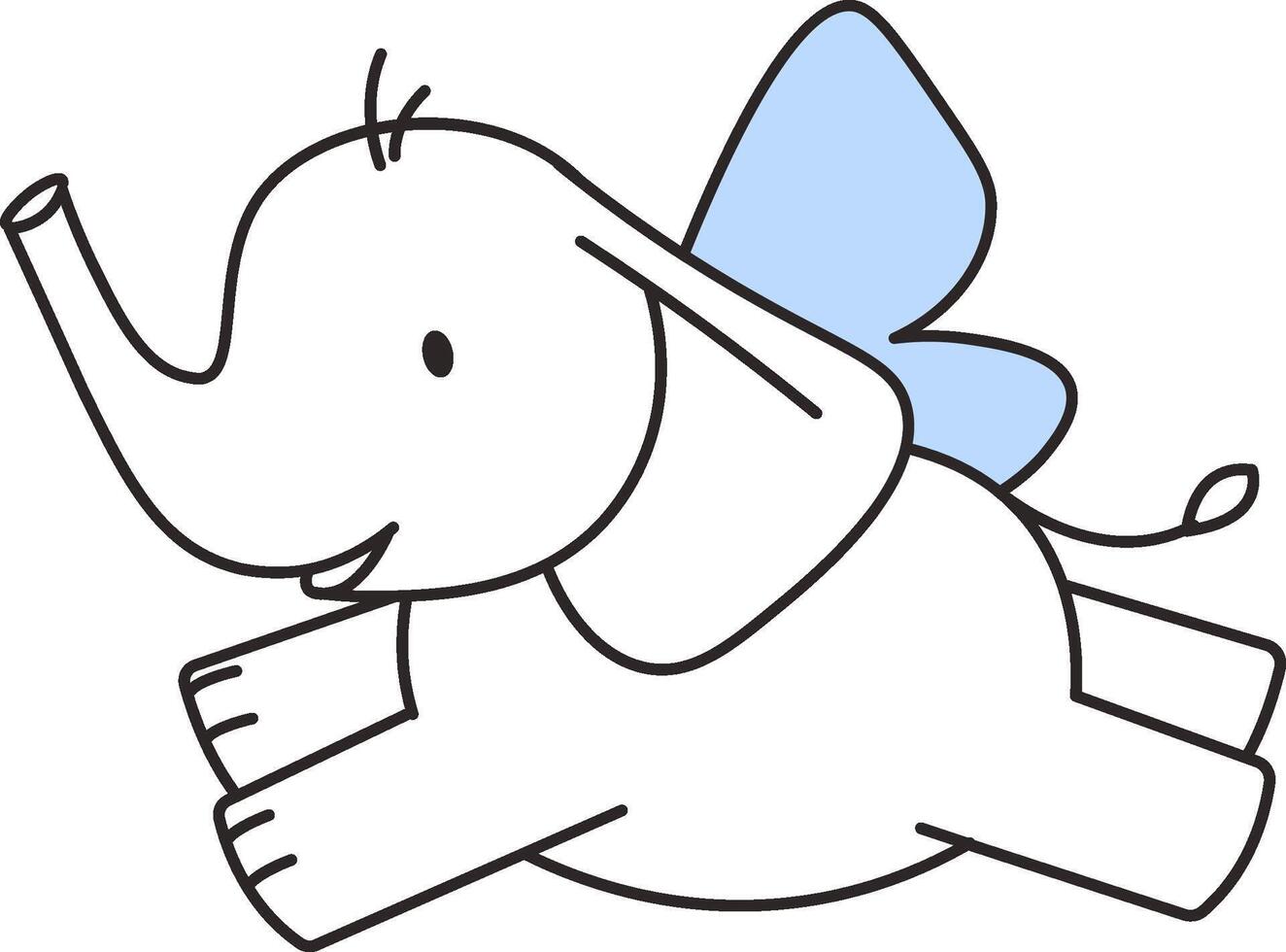 Flying Elephant with Wings vector