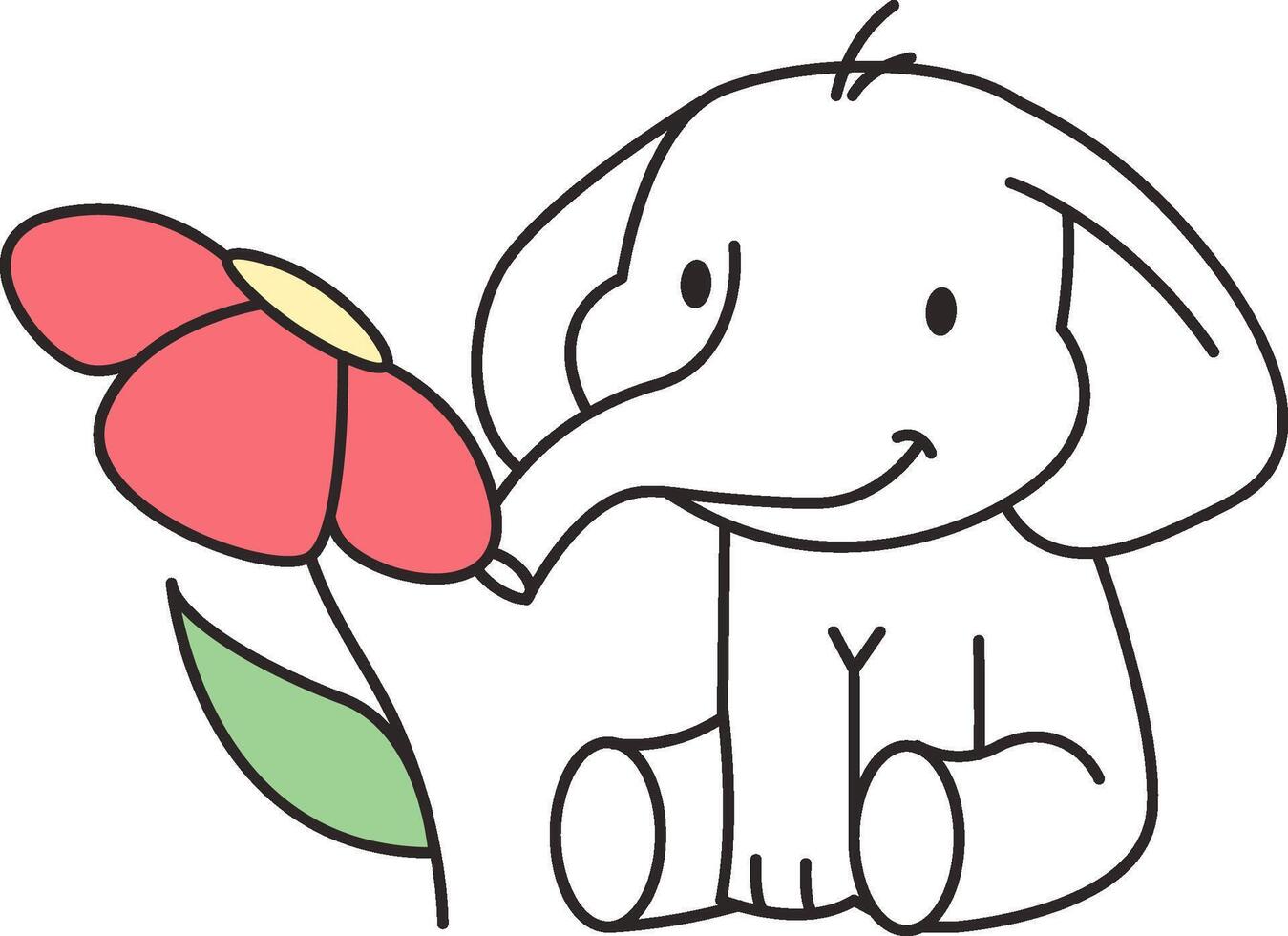 Elephant with Flower vector