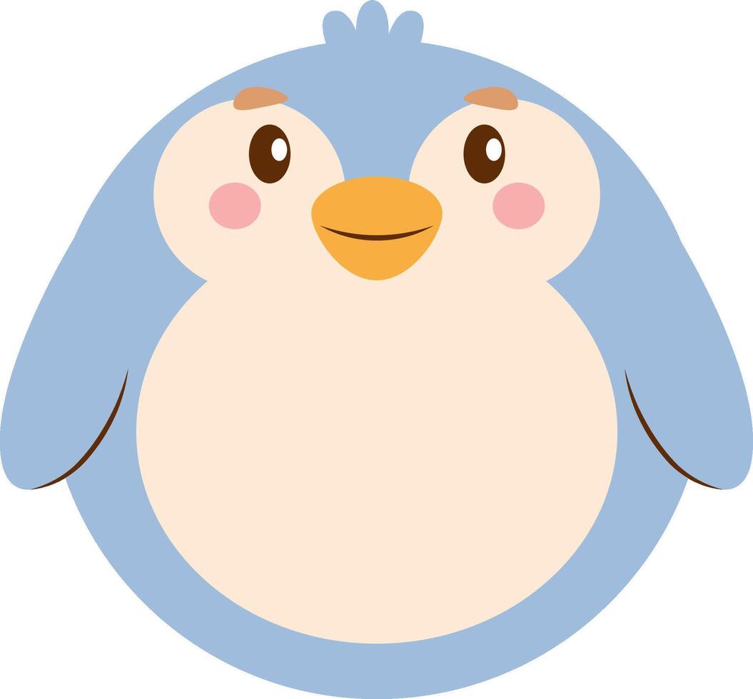 Adorable Round Penguin Character vector