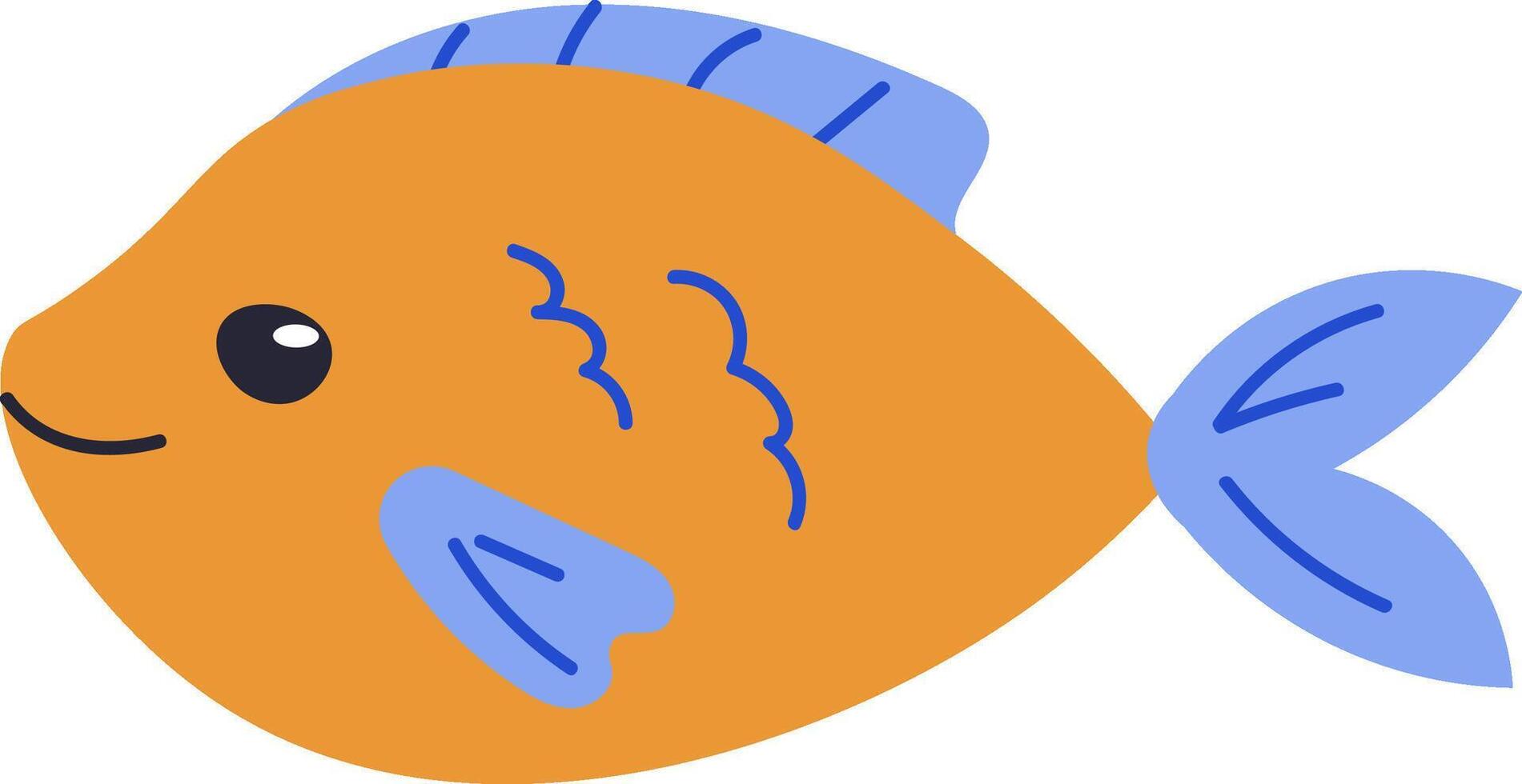 Simple Fish with Bold Lines vector