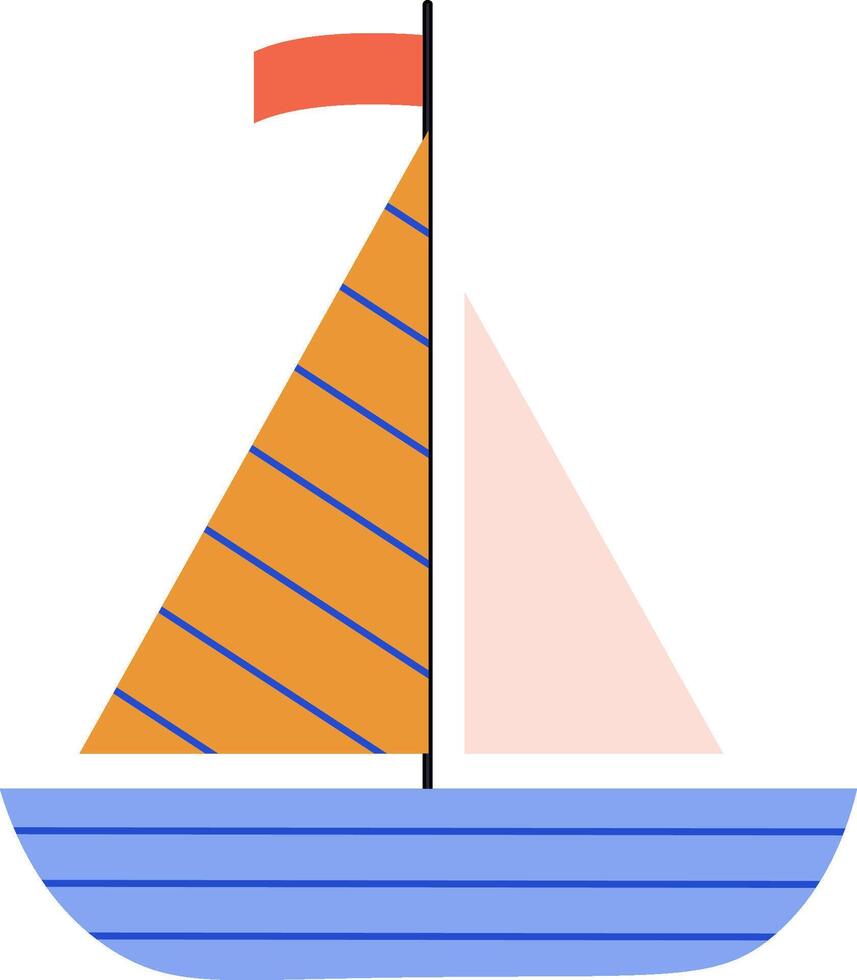 Minimalist Sailboat with Striped Sail vector