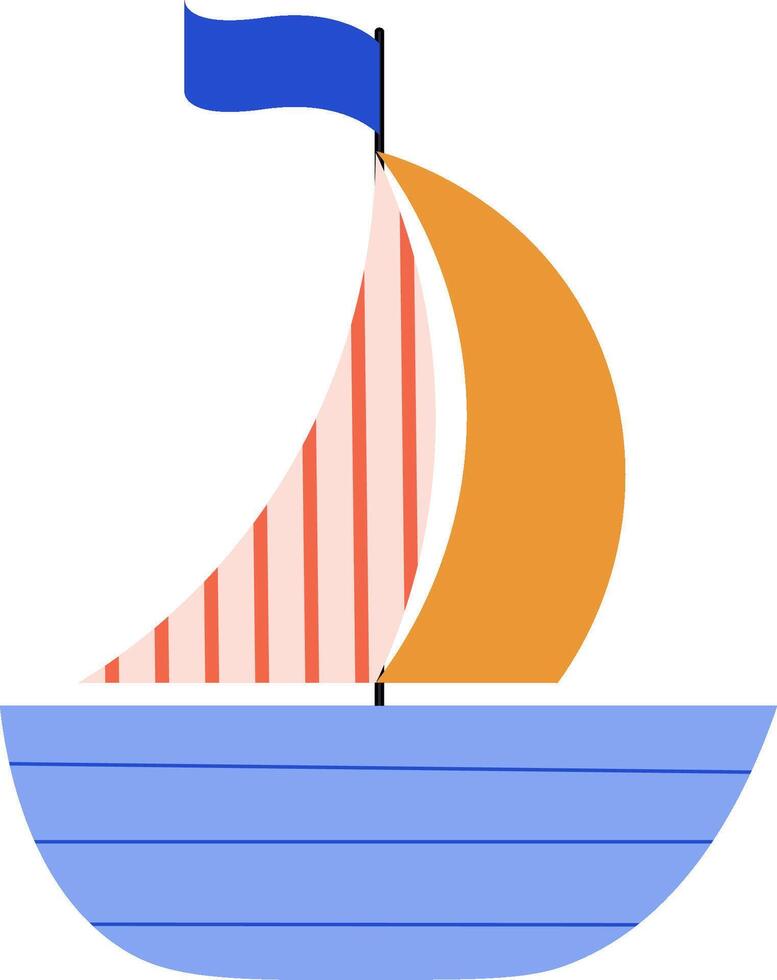 Minimalist Sailboat with Striped Sails vector