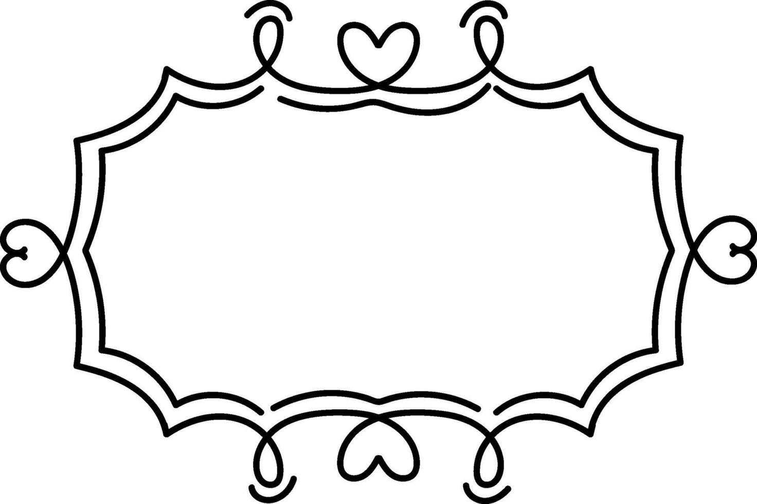 Elegant Heart Border Frame Element vector