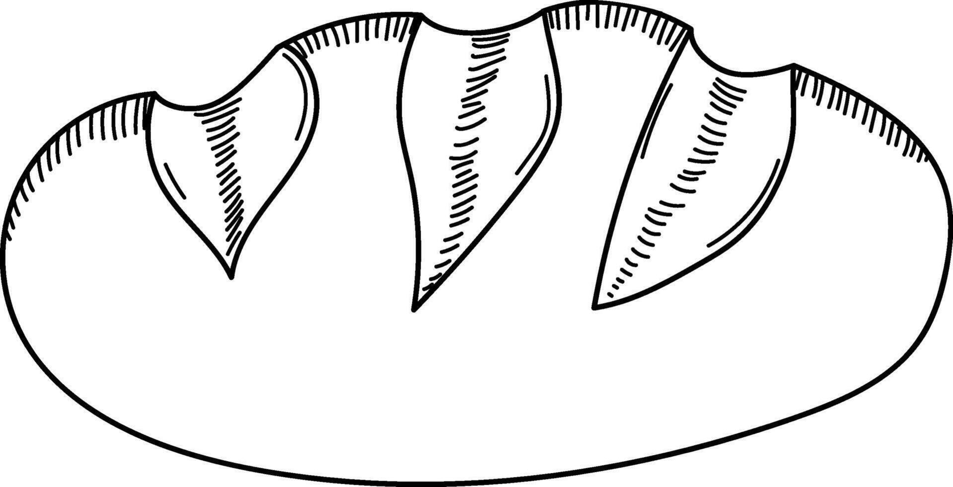 Rustic Bread Loaf Sketch vector