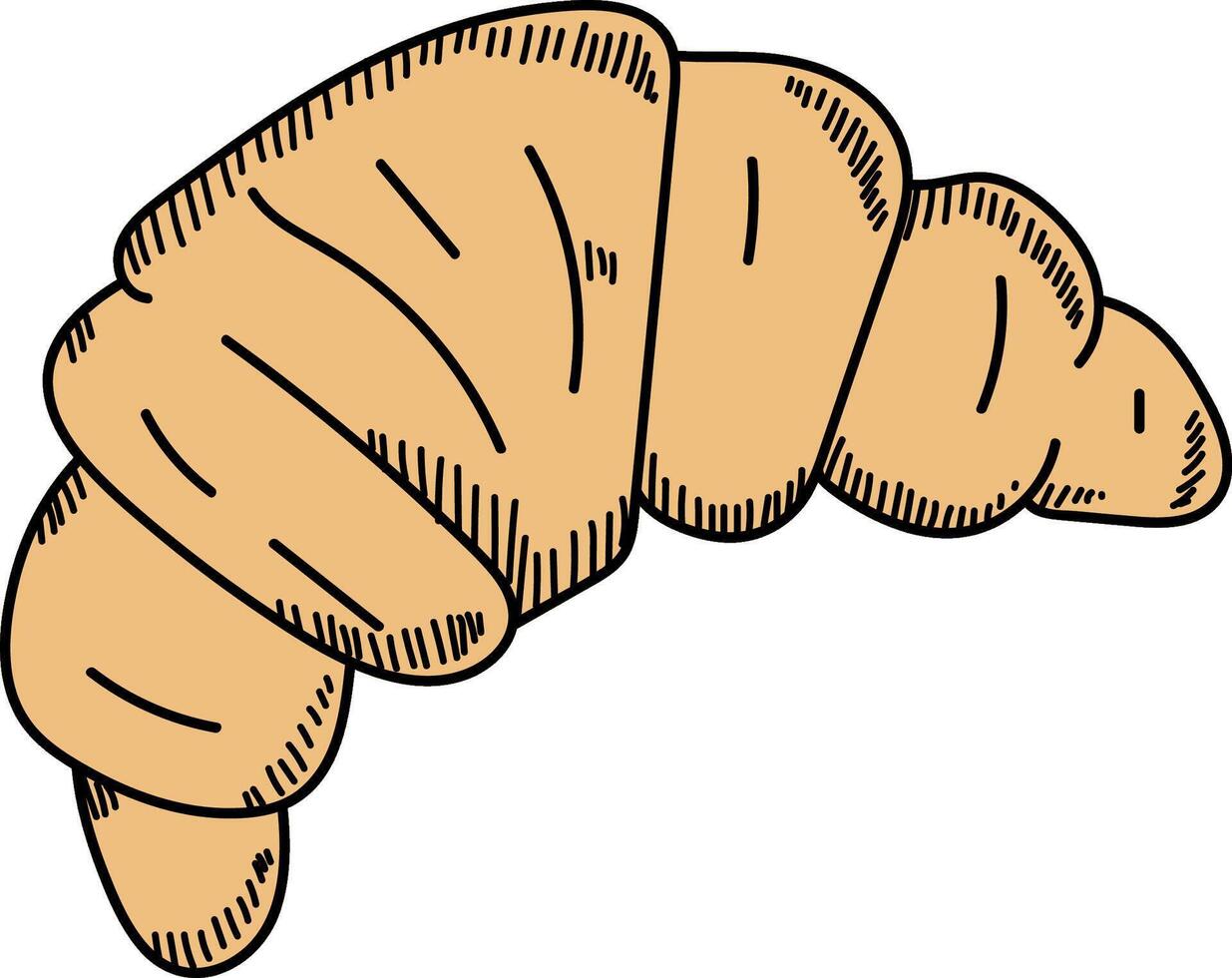 Hand-Drawn Croissant Sketch Design vector