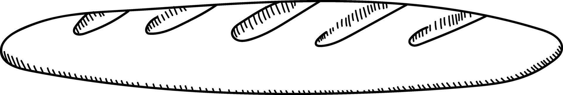 Hand-Drawn Baguette Sketch Style vector