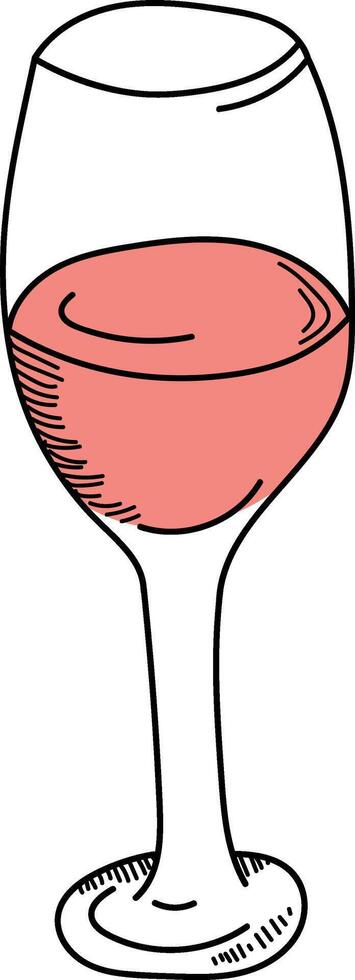 Elegant Wine Glass Sketch vector