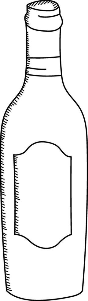 Simple Wine Bottle Sketch vector