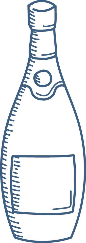 Hand-drawn Champagne Bottle Sketch vector