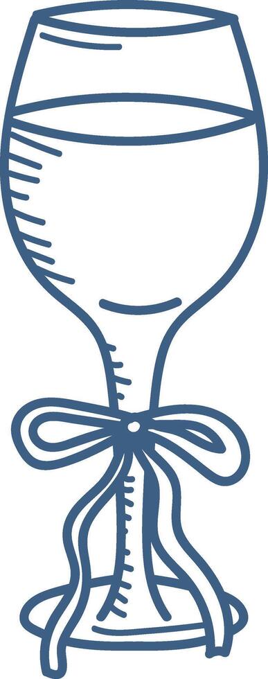 Elegant Wine Glass with Ribbon vector