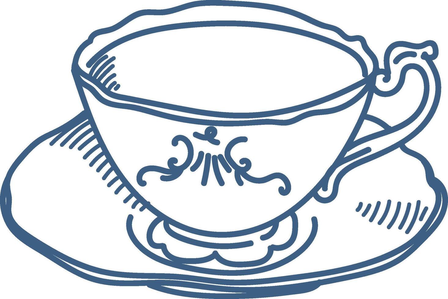 Elegant Teacup with Saucer vector