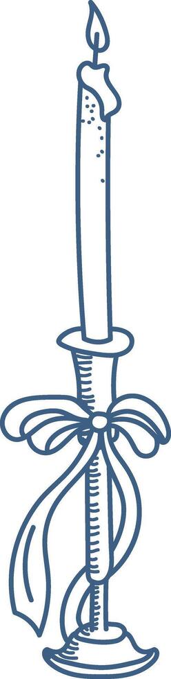 Elegant Candle with Ribbon vector