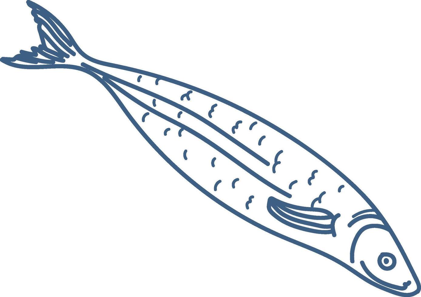 Minimalist Fish Outline Drawing vector