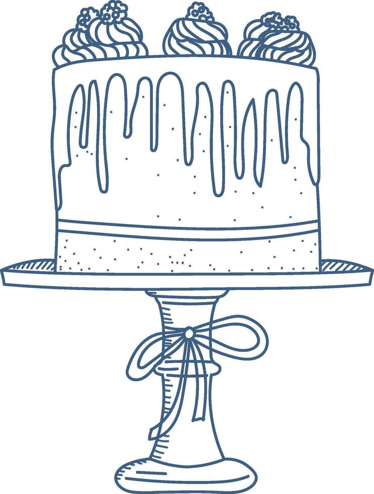 Elegant Cake on Pedestal Stand vector