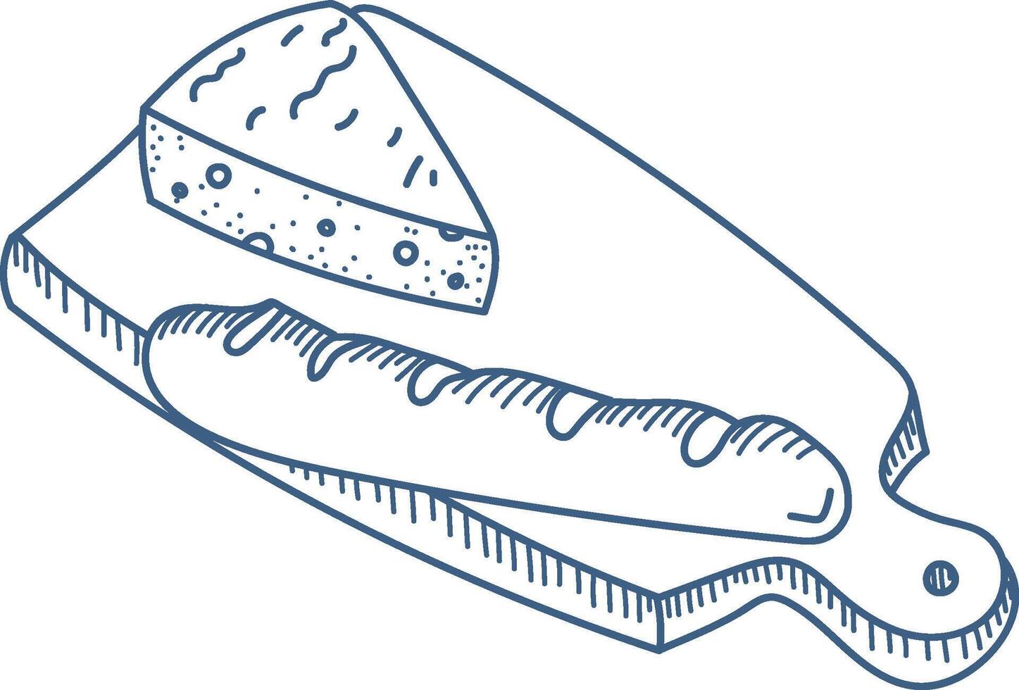 Rustic Bread and Cheese Sketch vector
