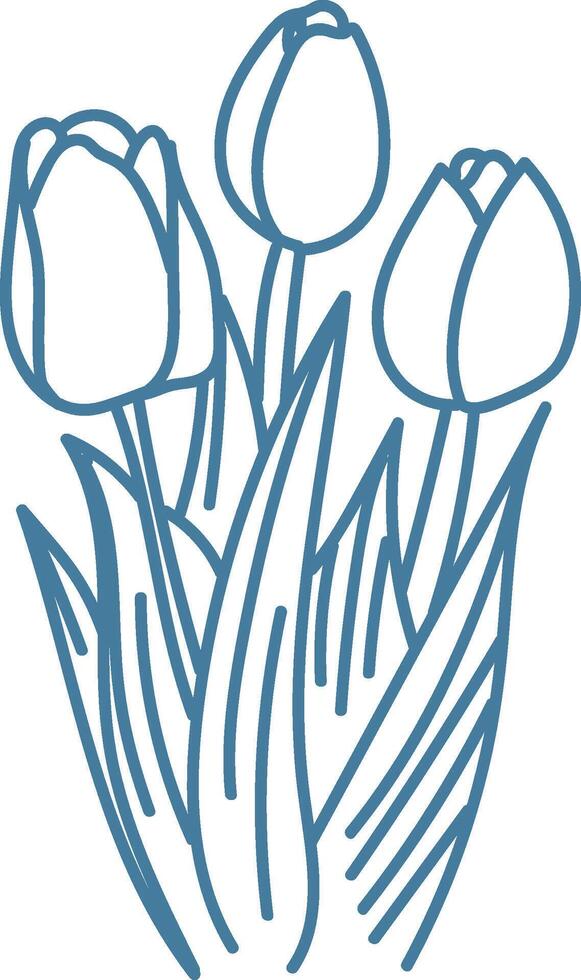 Minimalist Tulip Line Drawing vector