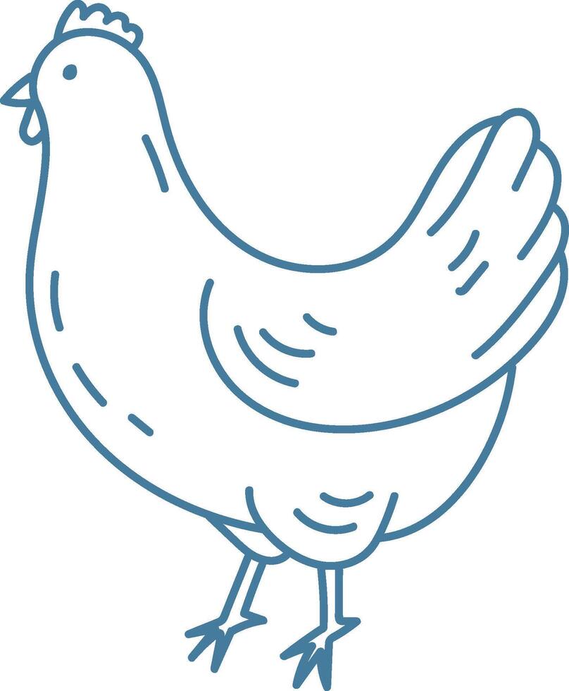 Minimalist Chicken Line Drawing vector