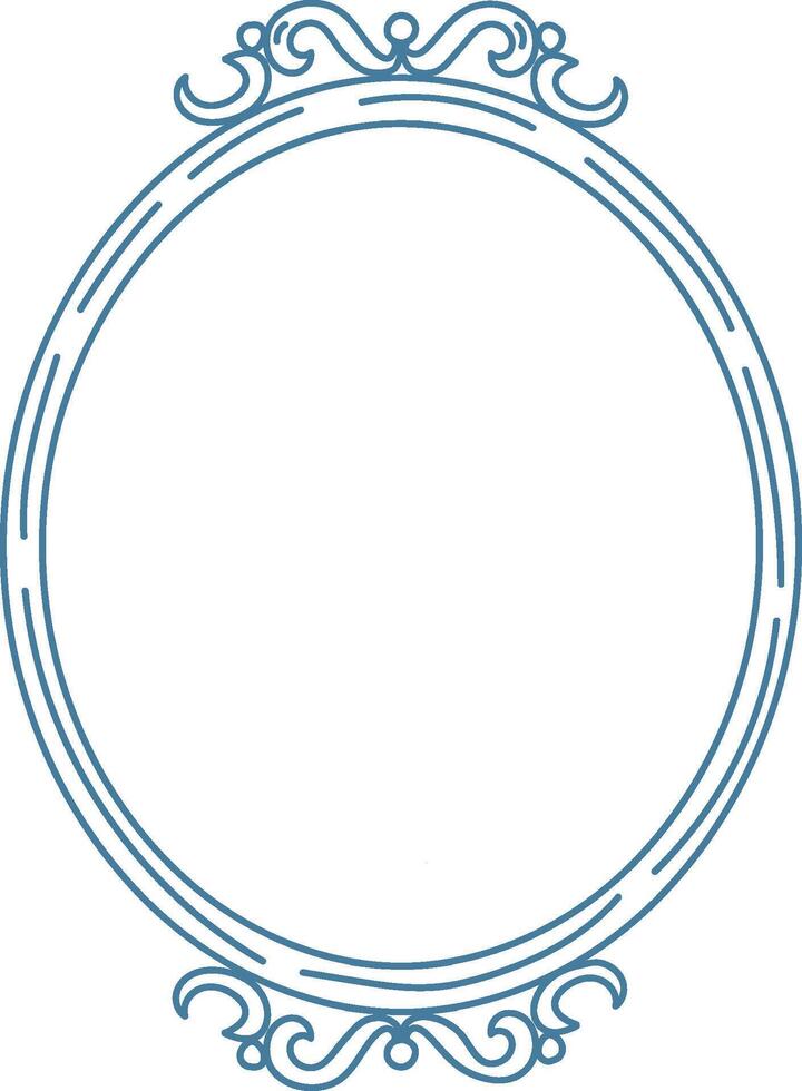 Elegant Oval Frame with Swirls vector