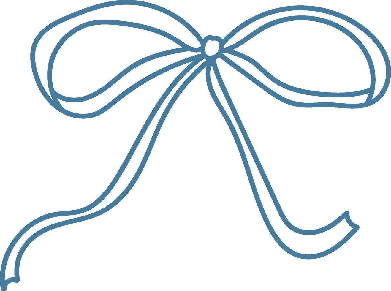 Simple Ribbon Bow Outline vector
