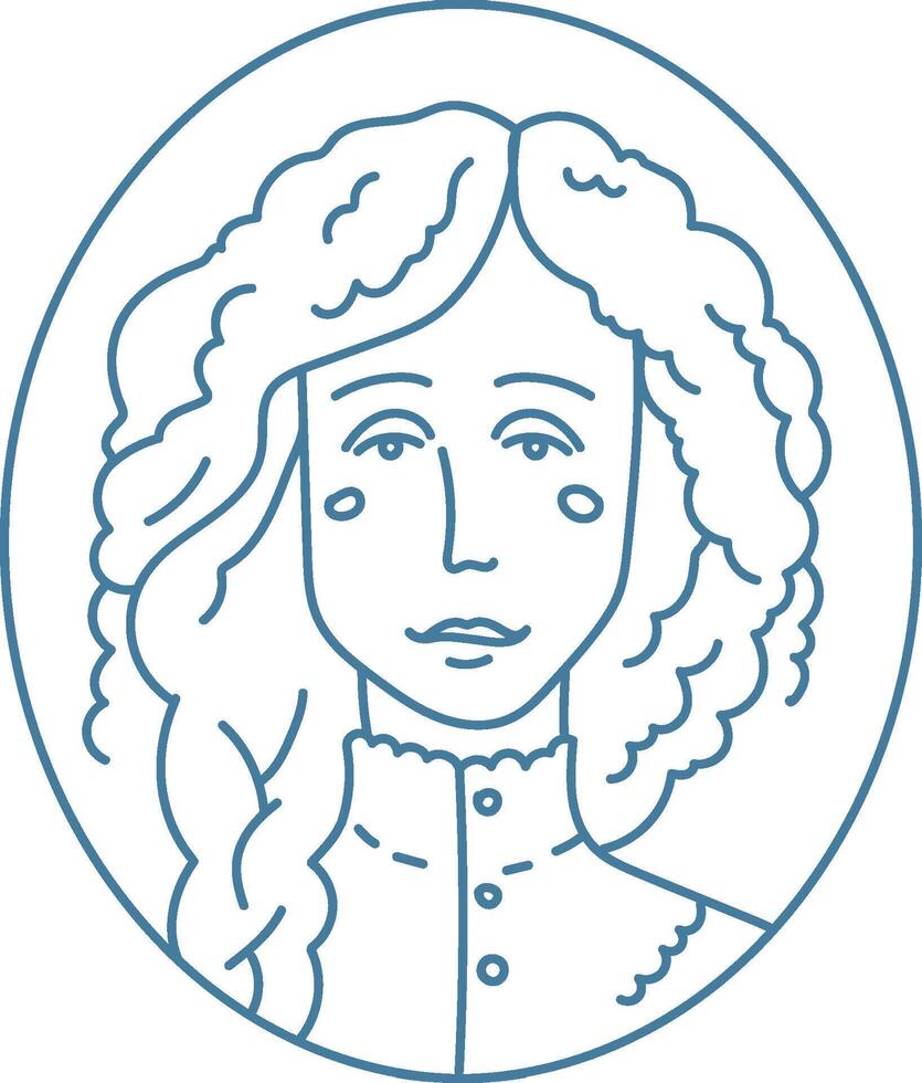 Elegant Portrait in Line Art vector