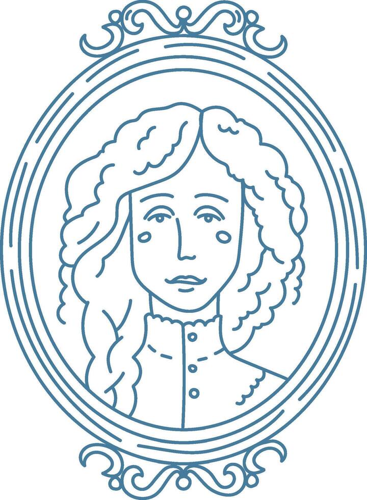 Elegant Portrait in Ornate Frame vector