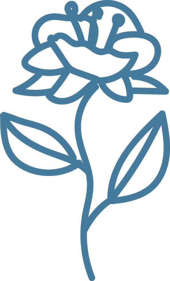Minimalist Outline of a Flower vector