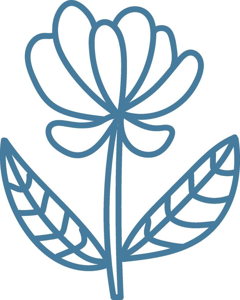 Minimalist Flower with Leaves vector