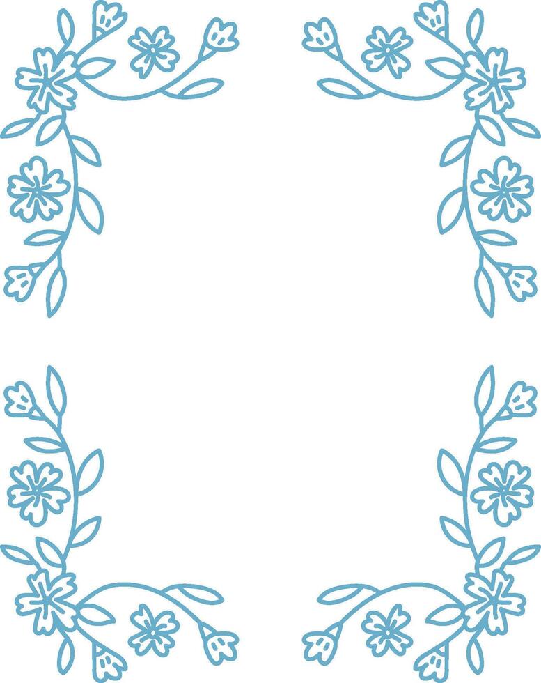 Floral Rectangle Frame Outline vector