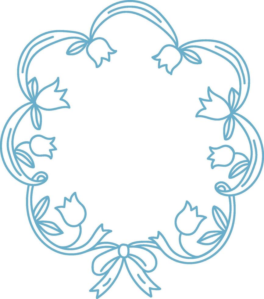 Elegant Floral Frame with Ribbon vector