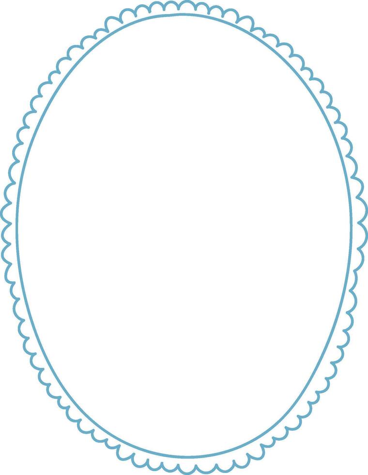 Ornate Oval Frame Outline Handdrawn vector