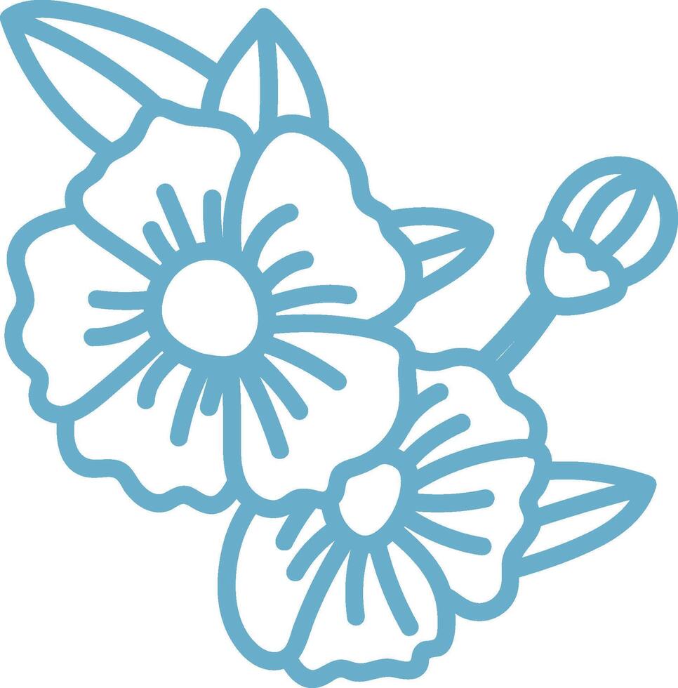 Floral Outline Element with Leaves vector