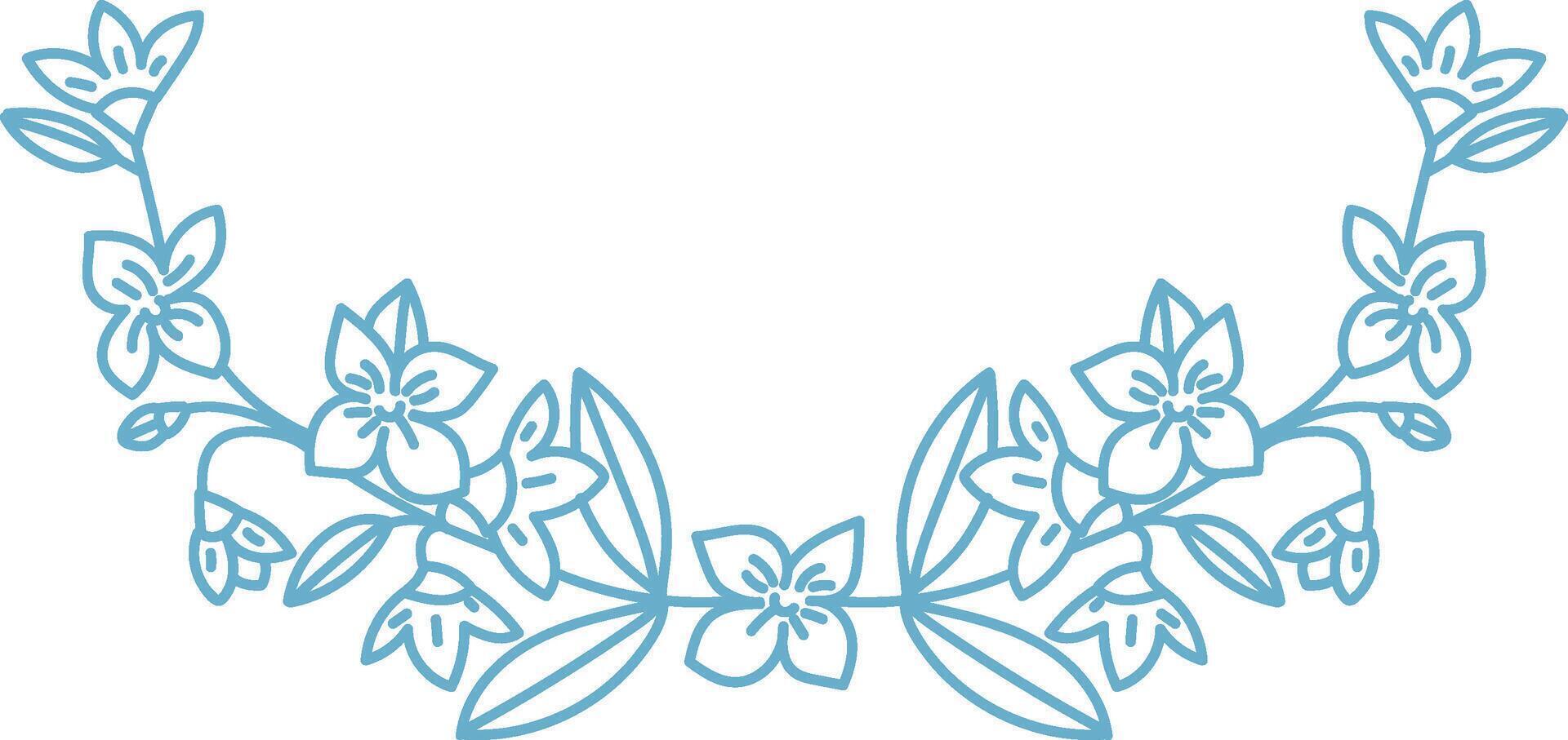 Floral Border with Delicate Flowers Design vector