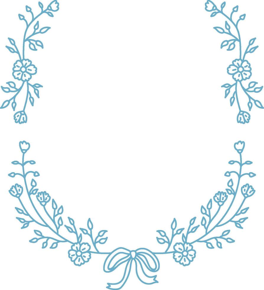 Floral Frame with Bow vector