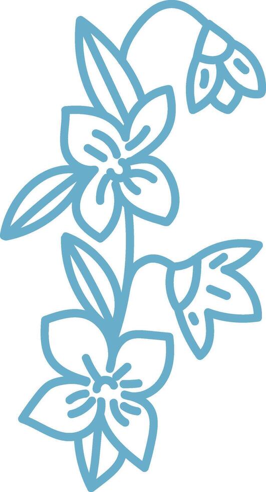 Floral Line Art with Blossoms vector